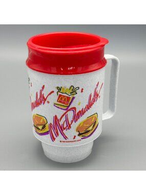 Vintage 90's McDonald's Thermo Hot Cold Plastic Beverage Travel Mug 1992